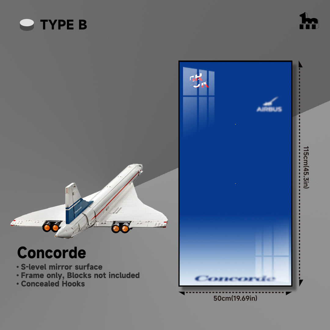 Wall Display Frames for LEGO® ICONS Concorde