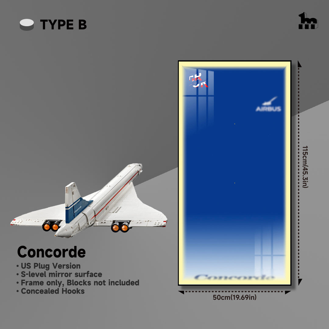 Wall Display Frames for LEGO® ICONS Concorde