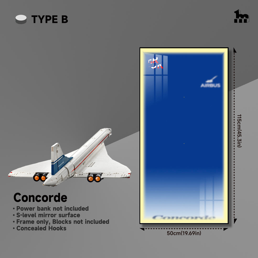 Wall Display Frames for LEGO® ICONS Concorde