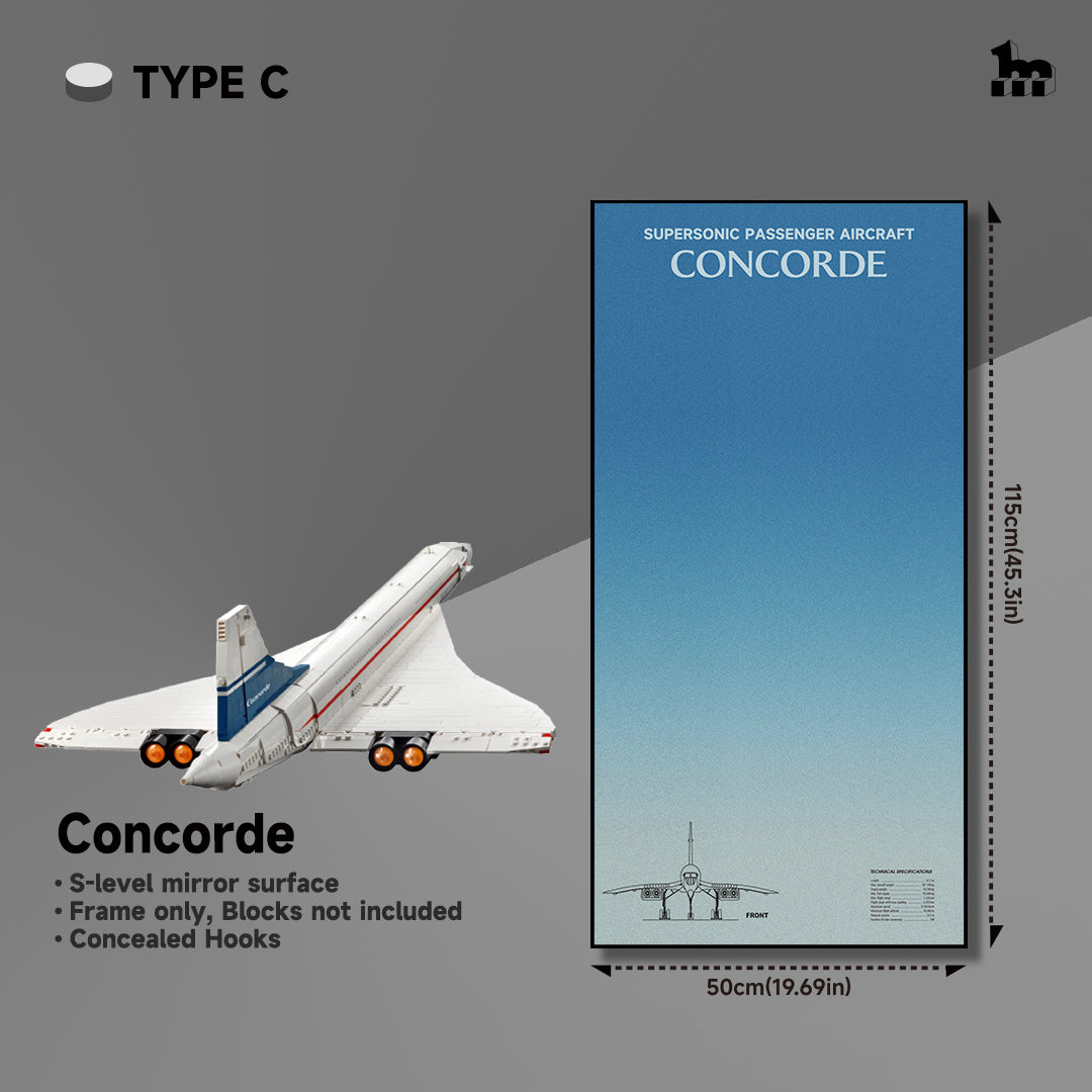 Wall Display Frames for LEGO® ICONS Concorde