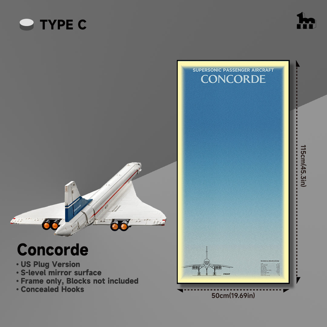 Wall Display Frames for LEGO® ICONS Concorde