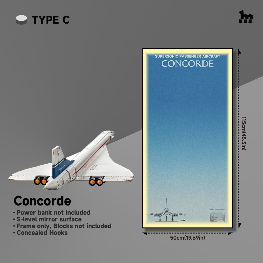 Wall Display Frames for LEGO® ICONS Concorde