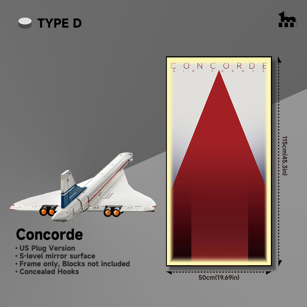 Wall Display Frames for LEGO® ICONS Concorde