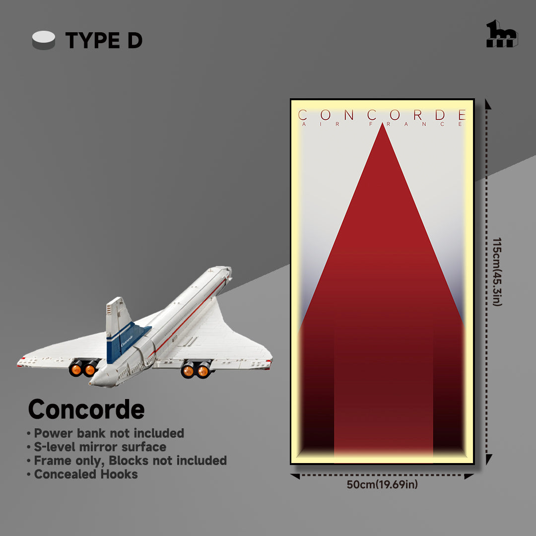 Wall Display Frames for LEGO® ICONS Concorde